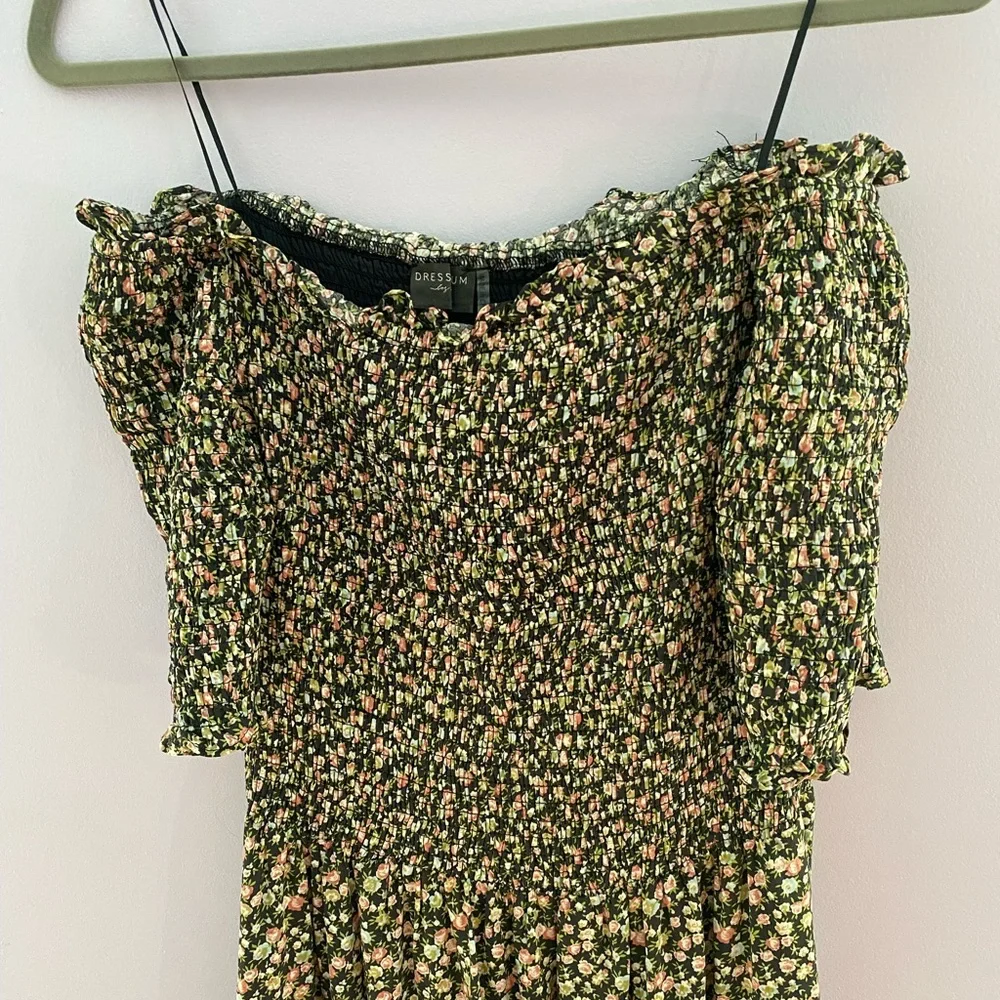 Dress Forum | Smocked Bodice Floral Midi Dress - Picture 11 of 13